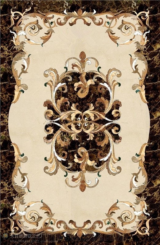 Marble Waterjet Medallion Mosaic Square Rossette