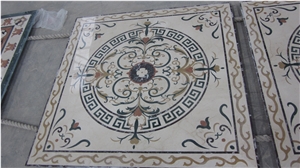 Marble Waterjet Medallion Mosaic Square Rossette
