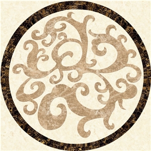 Marble Waterjet Medallion Mosaic Square Rossette