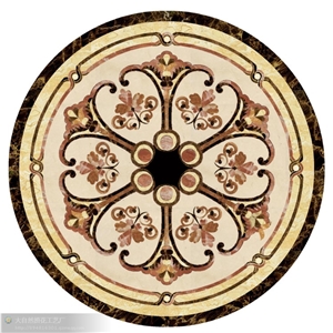 Marble Waterjet Medallion Mosaic Square Rossette