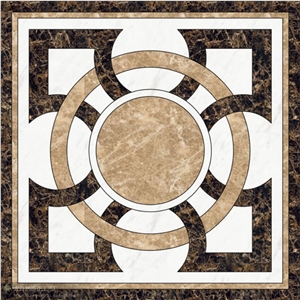 Marble Waterjet Medallion Mosaic Square Rossette