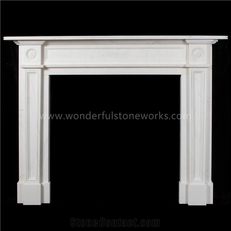 Modern Style Fireplace Mantel Surround Marble