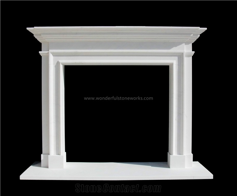 Modern Style Fireplace Mantel Surround Marble