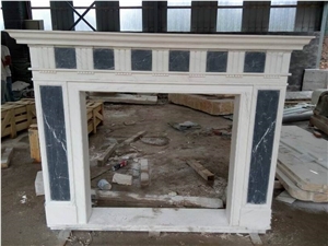 Nero Marquina Inlaid Fireplace Mantel Surround