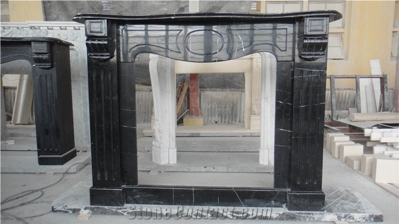 Nero Marquina Marble Fireplace Surrounds Mantels