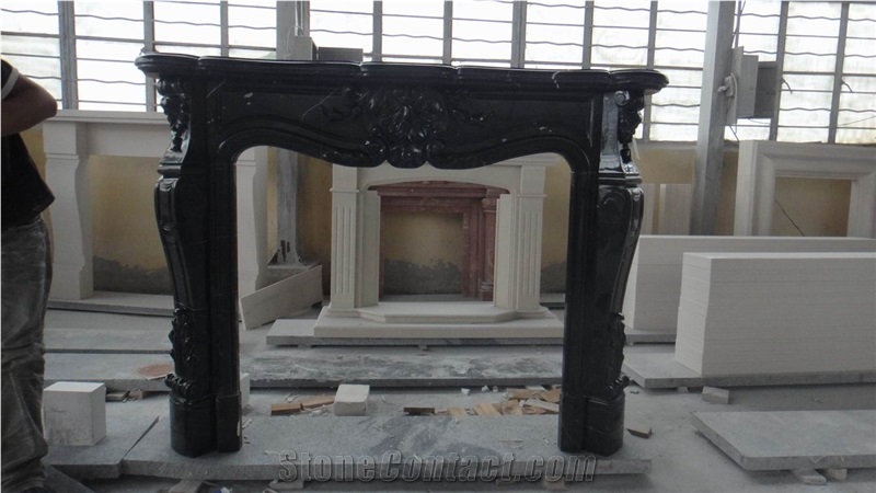 Nero Marquina Marble Fireplace Surrounds Mantels