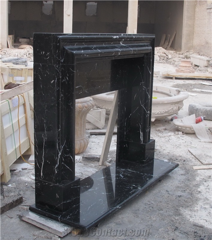 Nero Marquina Marble Fireplace Surrounds Mantels