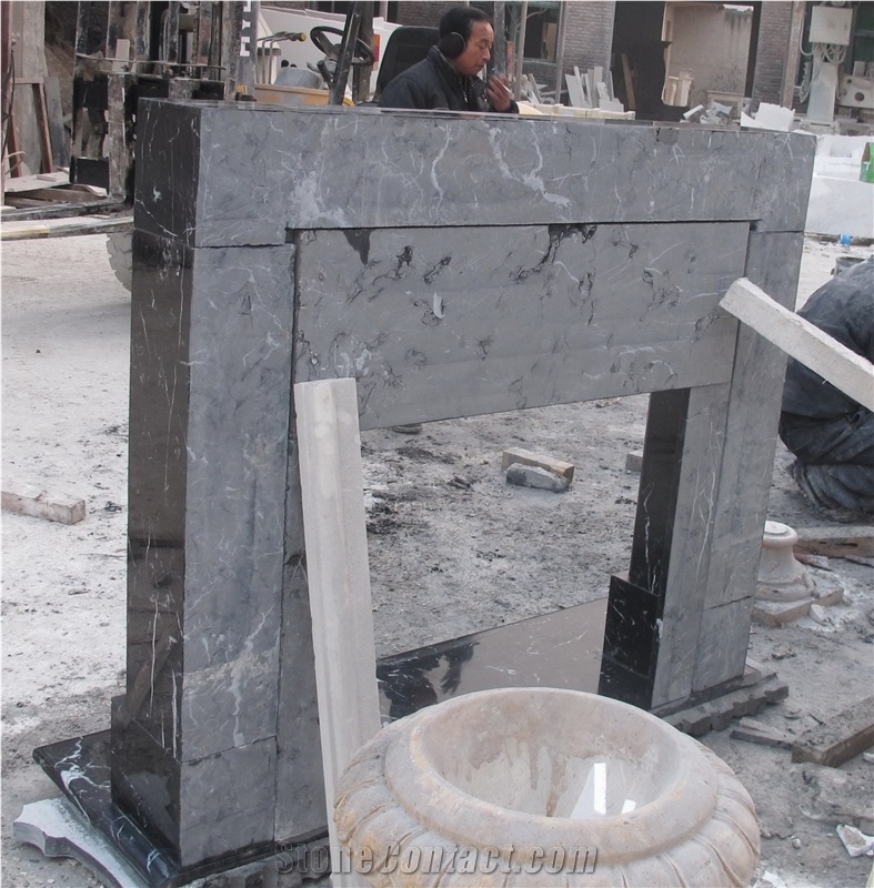 Nero Marquina Marble Fireplace Surrounds Mantels