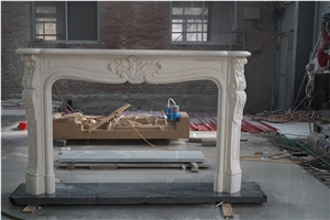 New Cream Marfil Fireplace Mantels Surround Hearth