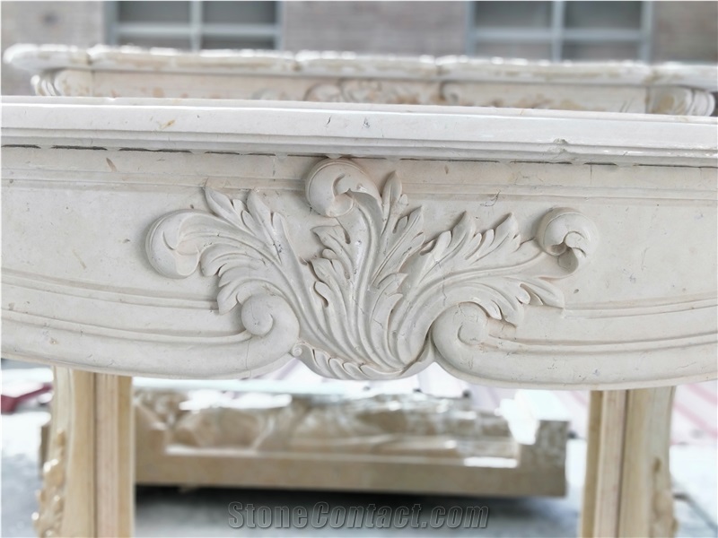 New Cream Marfil Marble Fireplace Surround Mantels