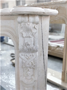 New Cream Marfil Marble Fireplace Surround Mantels