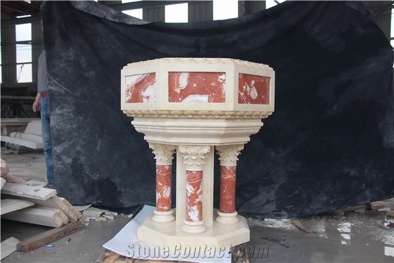 Red Rose Marble Fireplace Mantel Surround Hearth