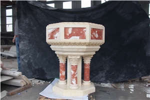 Red Rose Marble Fireplace Mantel Surround Hearth