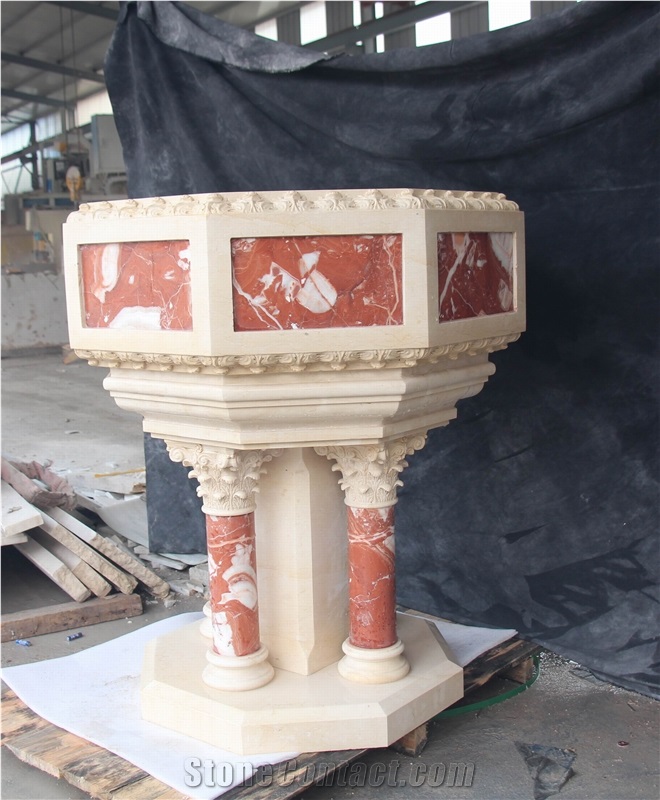Red Rose Marble Fireplace Mantel Surround Hearth