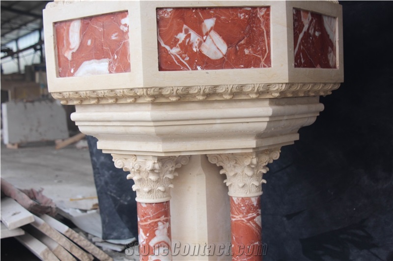 Red Rose Marble Fireplace Mantel Surround Hearth