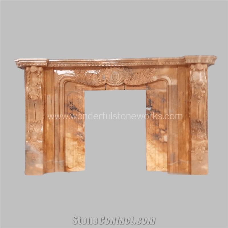 Sculptured Door Surround Frame Sun Glow Red Marble