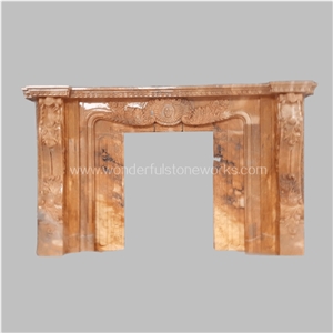 Sculptured Door Surround Frame Sun Glow Red Marble