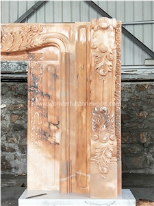 Sculptured Door Surround Frame Sun Glow Red Marble