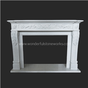 Sichuan White Marble Fireplace Mantel Surround