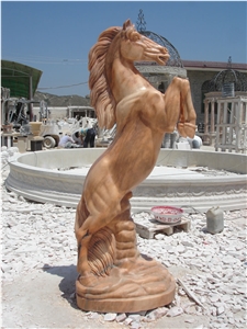 Standing Horse Marble Statuary Handcarve Sculpture