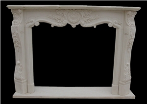 Stone Fireplace Surrounds Mantel with Crema Bello Limestone
