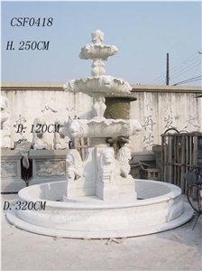 Stone Fountain Sculptured Garden Park Landscaping