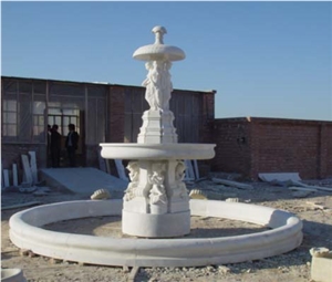 Stone Fountain Sculptured Garden Park Landscaping