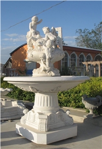Stone Fountain Sculptured Garden Park Landscaping