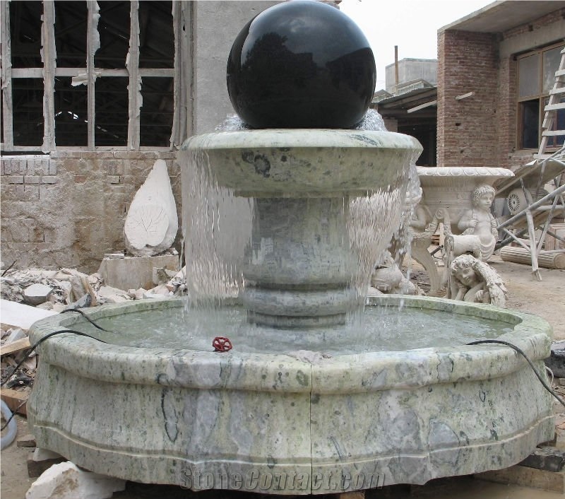 Stone Fountain Sculptured Garden Park Landscaping