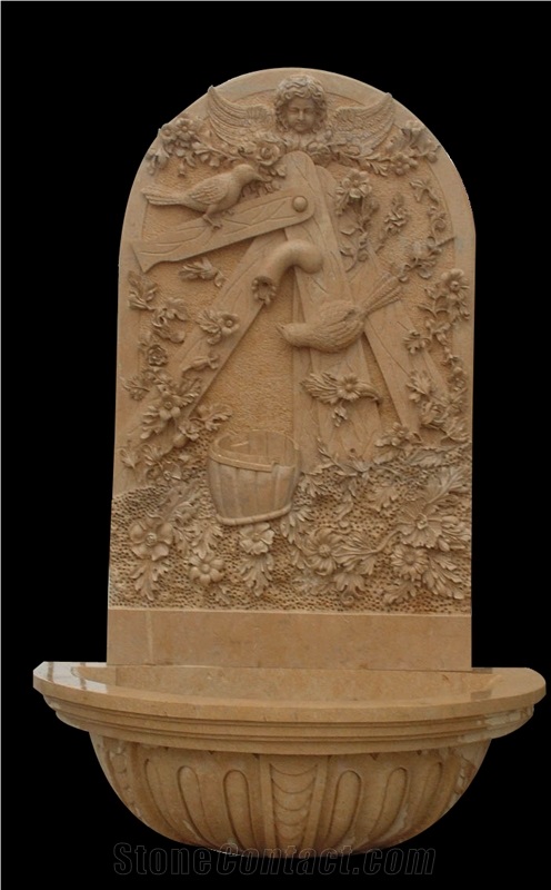 Stone Fountain Sculptured Garden Park Landscaping