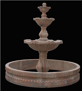 Stone Fountain Sculptured Landscaping Park Garden