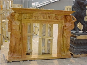 Sunset Pink Marble Fireplace Surrounds Mantel