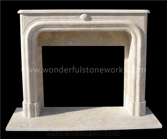 Travertine Fireplace Mantel Surround Sculptured