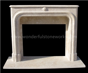 Travertine Fireplace Mantel Surround Sculptured