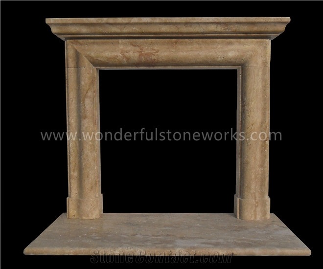 Travertine Fireplace Mantel Surround Sculptured
