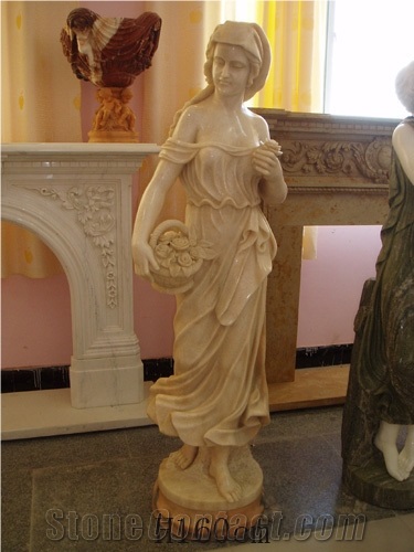 Travertine Garden Statue Custom Statuary Sculpture