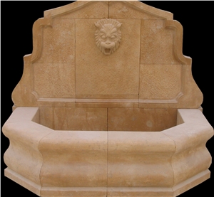 Wall Fountain Handcarved Lion Head Marble Fountain