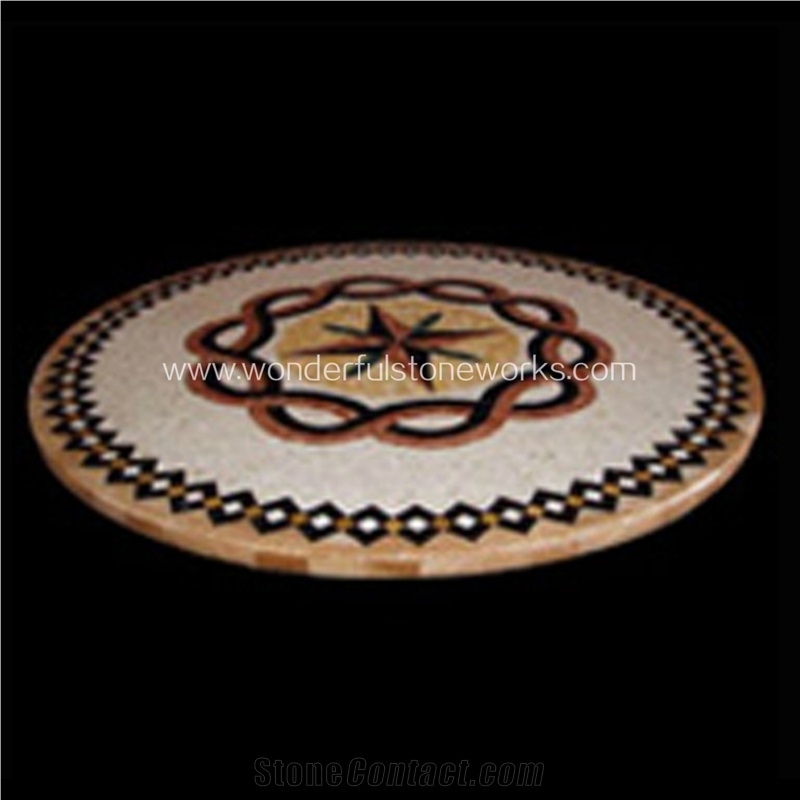 Waterjet Medallions Flower Pattern Floor Decor
