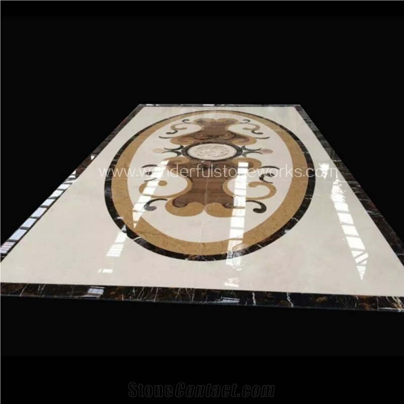 Waterjet Medallions Flower Pattern Floor Decor
