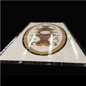 Waterjet Medallions Flower Pattern Floor Decor