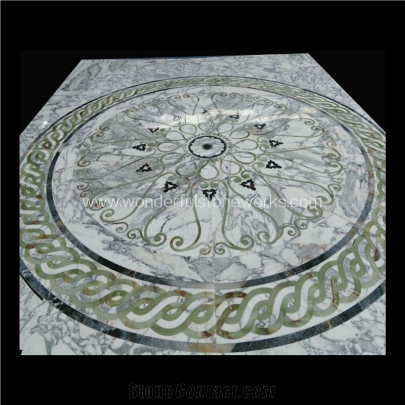 Waterjet Medallions Flower Pattern Floor Decor