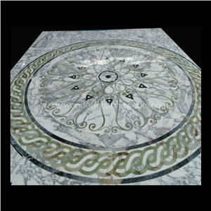 Waterjet Medallions Flower Pattern Floor Decor