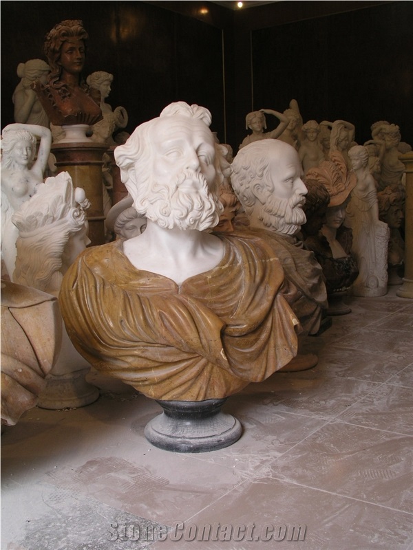 White Marble Bust Head Statue Portrait Statuary
