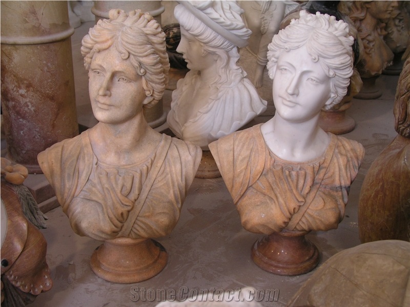 White Marble Bust Head Statue Portrait Statuary