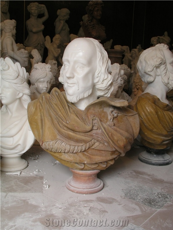 White Marble Bust Head Statue Portrait Statuary