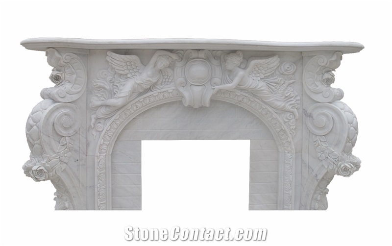 White Marble Fireplace Mantel Surround Hearth