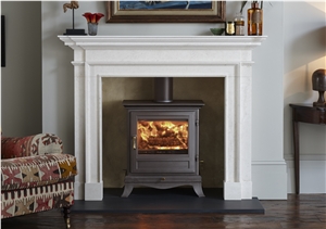 White Marble Fireplace Surround Mantel Sculptured