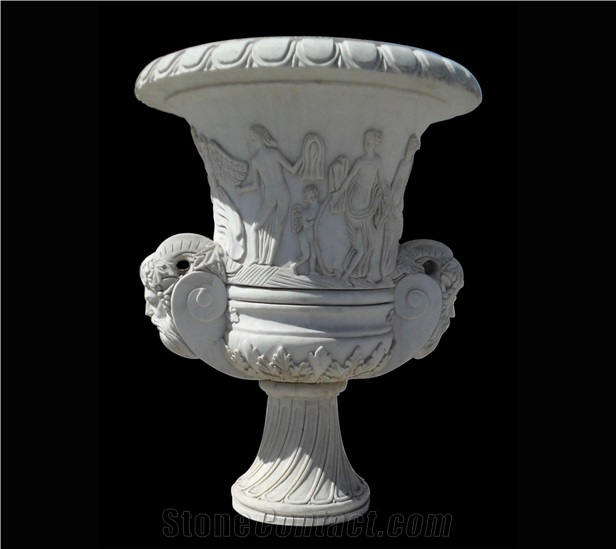 White Marble Flower Pots Stone Vases Stone Urns