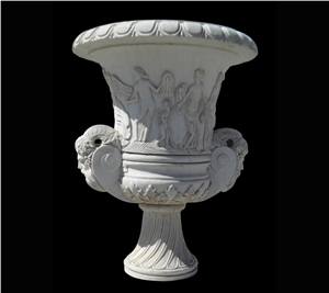White Marble Flower Pots Stone Vases Stone Urns
