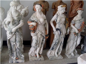 White Marble Four Season Human Sculptures